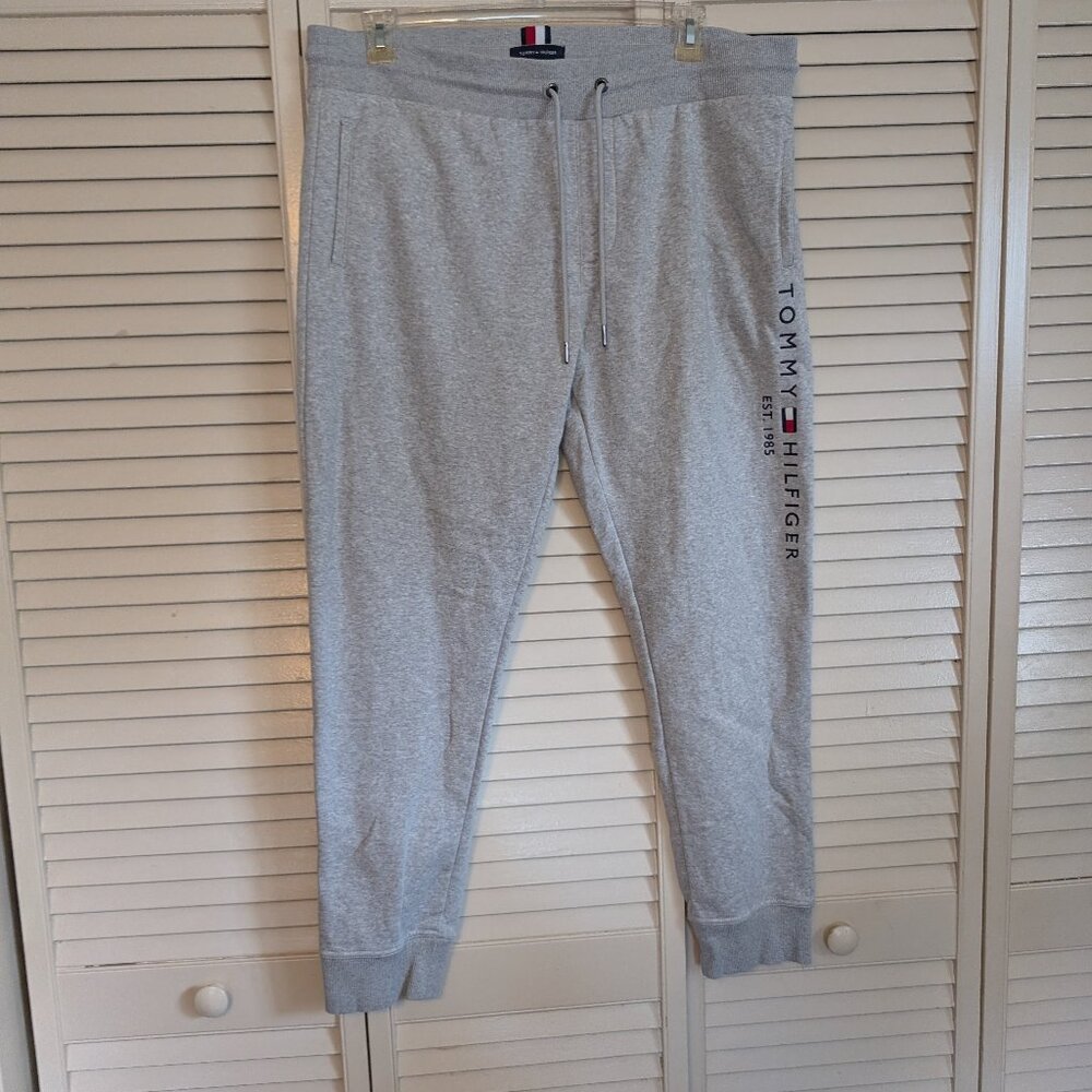 TOMMY HILFIGER LOGO SWEATPANTS GREY MEN'S XL